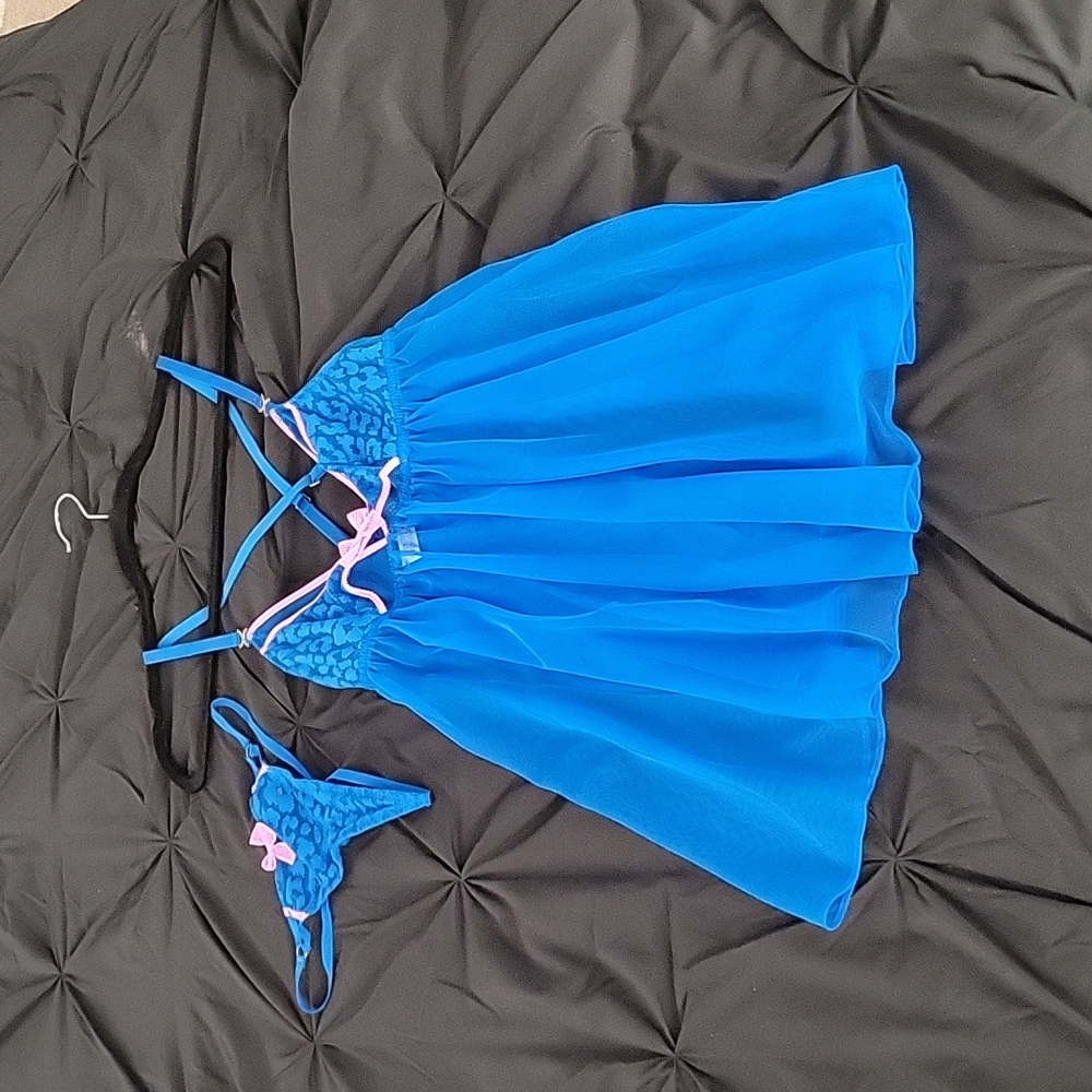 Blue Victoria's Secret Lingerie 2-Piece Set NWT